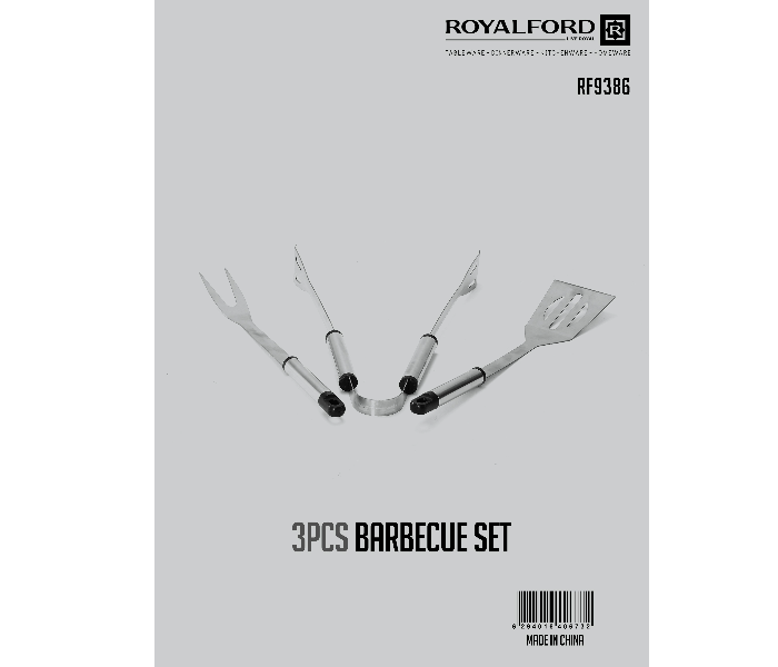 Royalford RF9386 3 Piece Stainless Steel Barbeque Set - Silver - Zoom Image 5