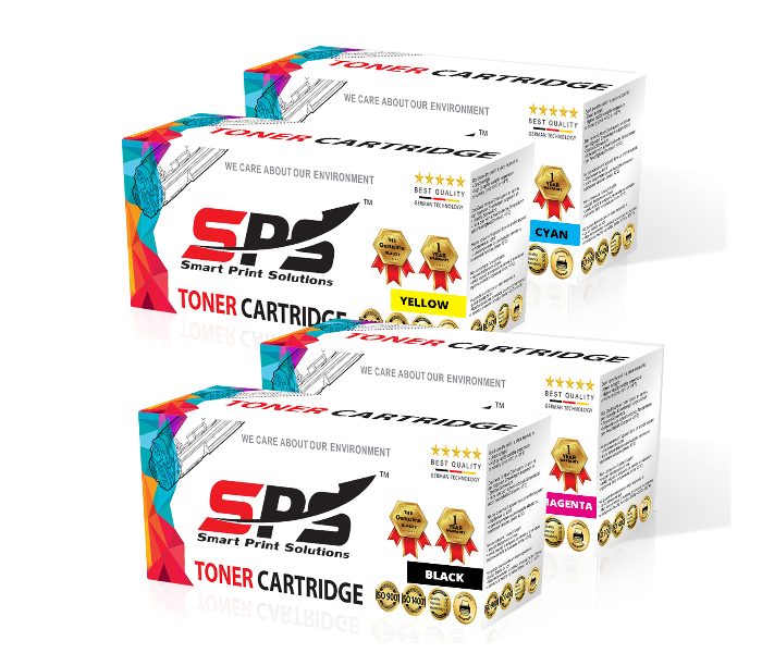 SPS Compatible Toner Cartridge Replacement Set of 4 Pack Q6470 Q6471 Q6472 Q6473 501A for HP Color LaserJet - Black,Cyan,Yellow and Magenta - Zoom Image