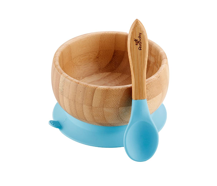 Bamboo Baby Suction Bowl and Spoon Set - Wooden - Zoom Image