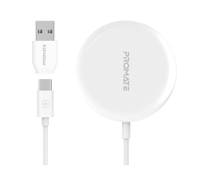 Promate AuraMag 15 Watts Wireless Charger - White - Zoom Image 1