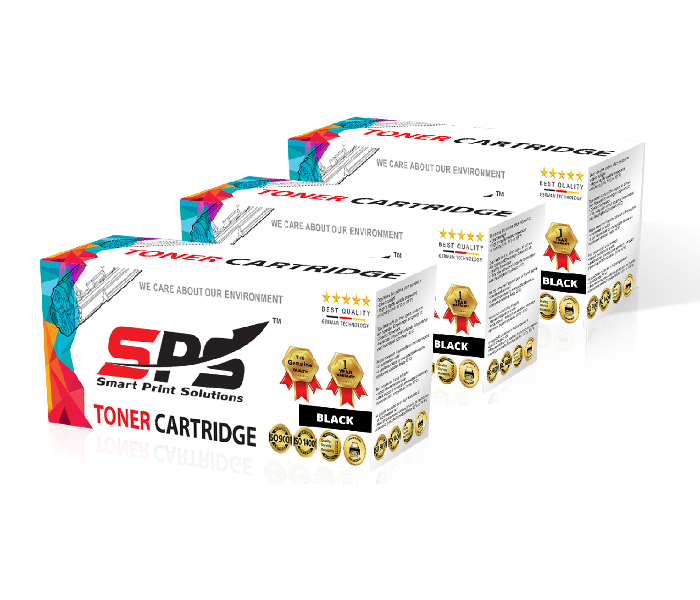 SPS Laser Toner Cartridge Set of 3 Pack CE255A 55A for HP LaserJet Enterprise Printer - Black - Zoom Image