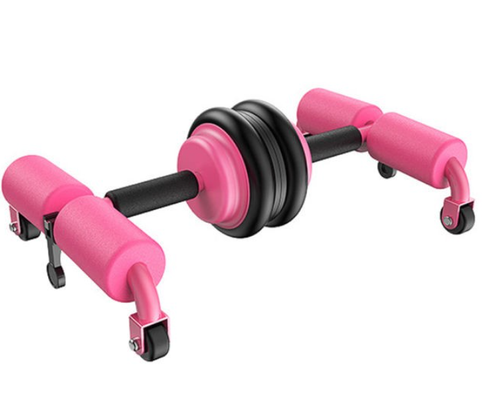 Multifunctional Abdominal Muscle Wheel Push-up Stand Fitness Equipment- Pink - Zoom Image 4