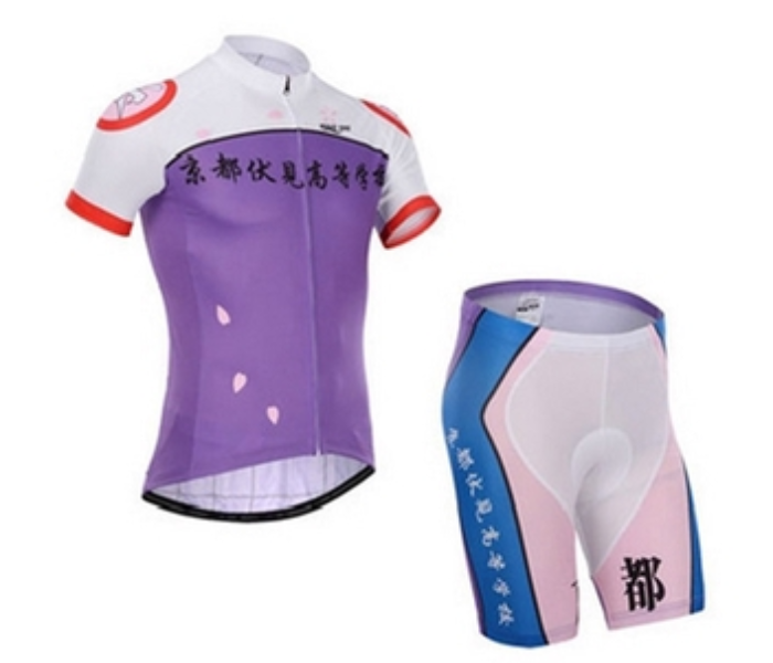 Cycling Extra Large Jersey Bib Set Full Zip Coolmax Polyester 9D Pad Sohoku Design - Purple - Zoom Image 1