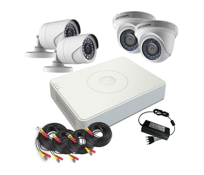 Hikvision Channel 2 Indoor and 2 Outdoor DVR Kit - White and Black - Zoom Image 1