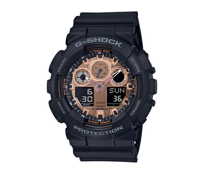 Casio GA-100MMC-1A G-Shock Special Color Model Analog Digital Watch - Black and Gold - Zoom Image