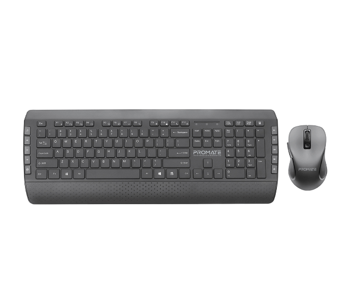 Promate Arabic English Wireless Keyboard and Mouse Combo - Black - Zoom Image 1