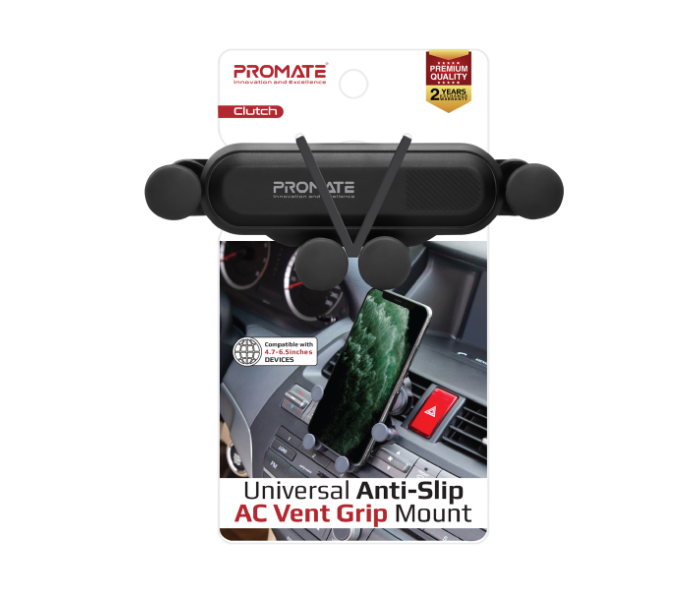 Promate Clutch AC Vent Phone Holder - Black - Zoom Image 6