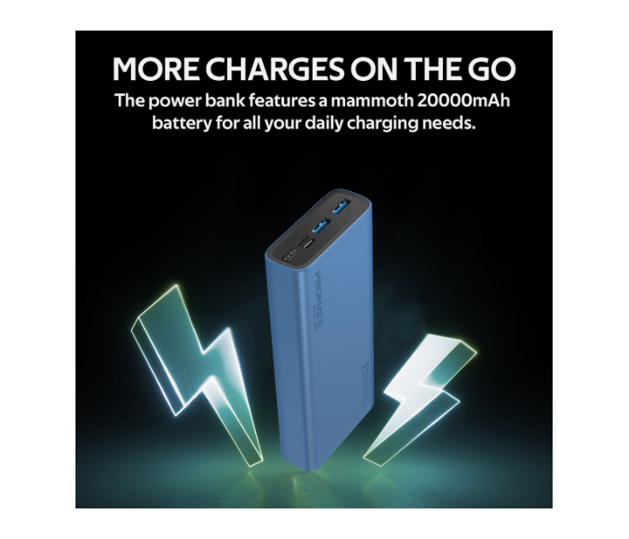 Promate BOLT-20 20000mAh Power Bank - Blue - Zoom Image 2