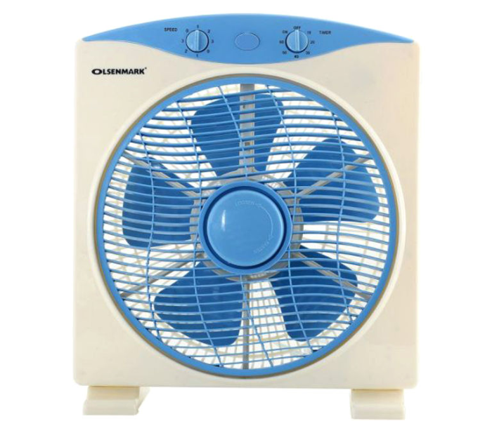 Olsenmark OMF1723 12-inch 2 Speed Box Fan - Blue & White - Zoom Image 1