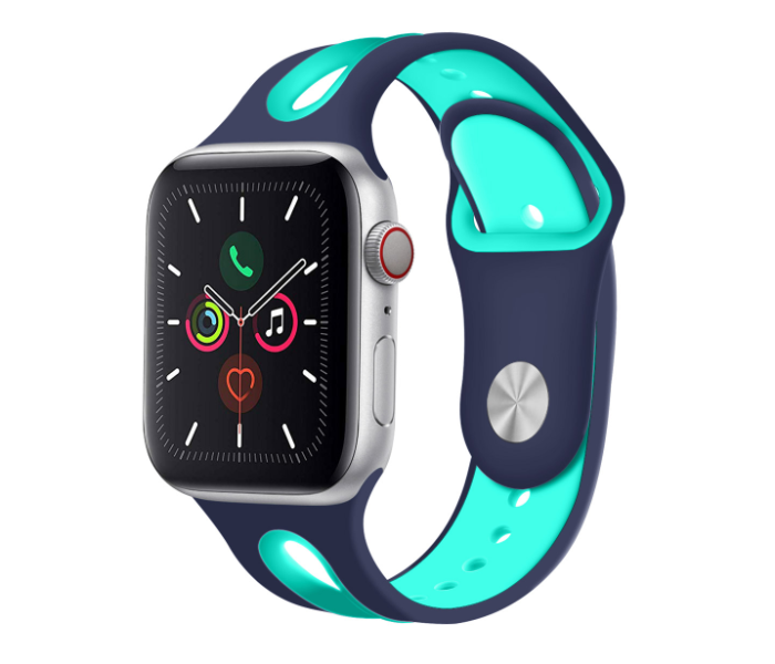 Promate HIPSTER-42SM 42mm Silicone Watch Strap for Apple Watch Series - Blue and Turquoise - Zoom Image 2