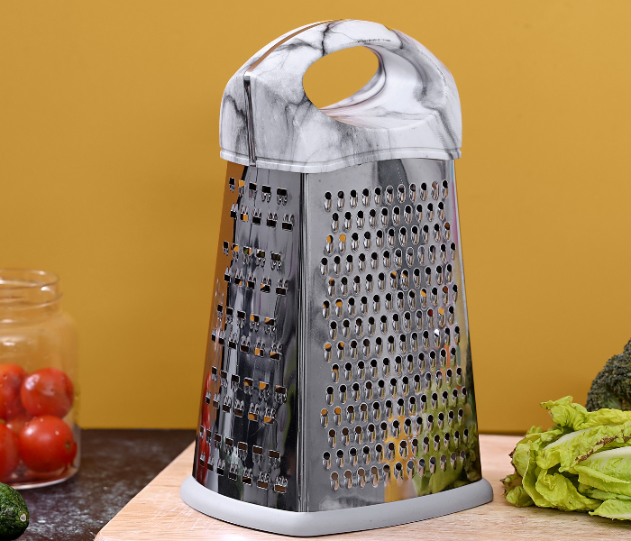 Royalford RF9549 8cm Stainless Steel Marble Designed 4 Side Grater - White & Grey - Zoom Image 2