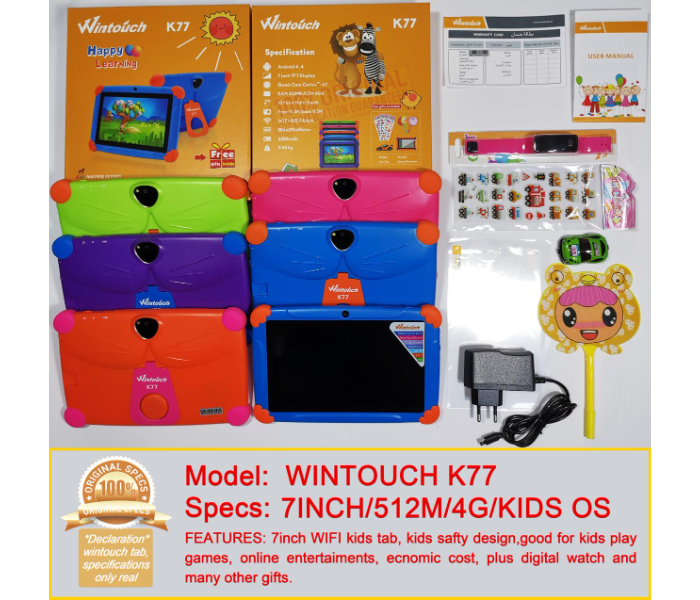 Wintouch K77 7 inch Android 4GB 512MB Kids Tablet with Gifts-Orange - Zoom Image 6