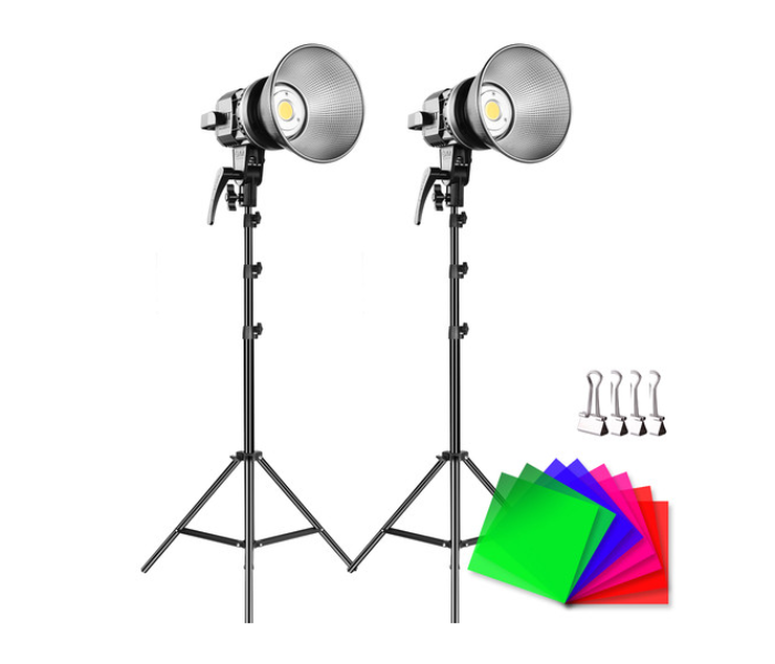 GVM LS-P80S-2D Daylight-Balanced LED Video Soft Light Kit with Filters - Black - Zoom Image 1