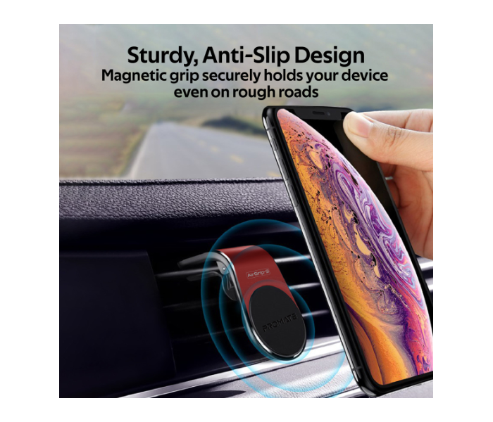 Promate AirGrip-3 AC Vent Phone Holder - Red - Zoom Image 2