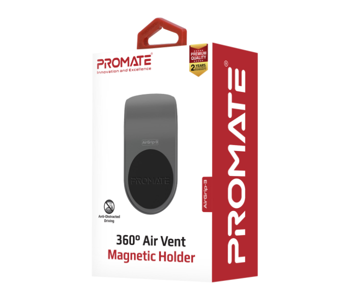 Promate AirGrip-3 AC Vent Phone Holder - Grey - Zoom Image 6