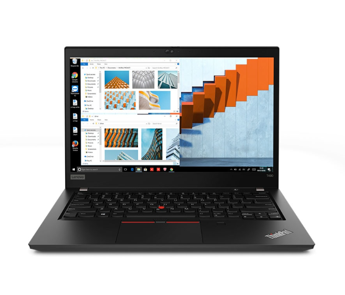 Lenovo ThinkPad T490 20N2000LAD 14.0 Inch FHD Intel Core i7-8565U Processor 16GB RAM DDR4 512GB SSD Arabic Keyboard Win10 Pro - Black - Zoom Image 1