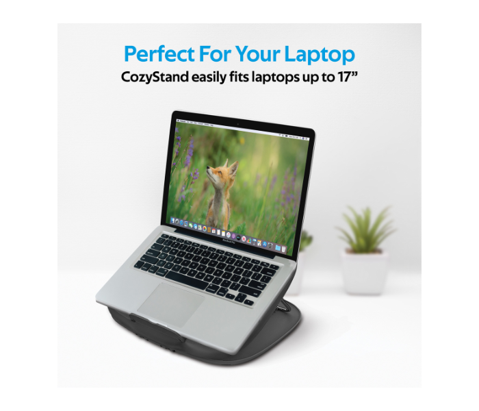 Promate Cozystand Adjustable Laptop Computer Desk Stand with 12 Viewing Angles - Black - Zoom Image 6