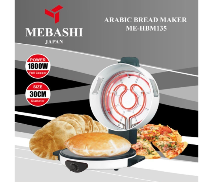 Mebashi ME-HBM135 30cm Arabic Bread Maker 1800W- White - Zoom Image