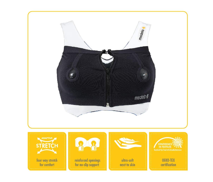 Medela Easy Expression Hands Free Small Pumping Bra - Black  - Zoom Image 2