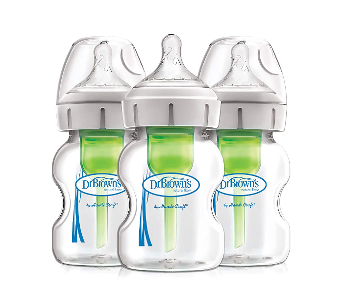 Dr. Brown Pack of 3 Options and Wide-Neck Glass Baby Bottles - Zoom Image