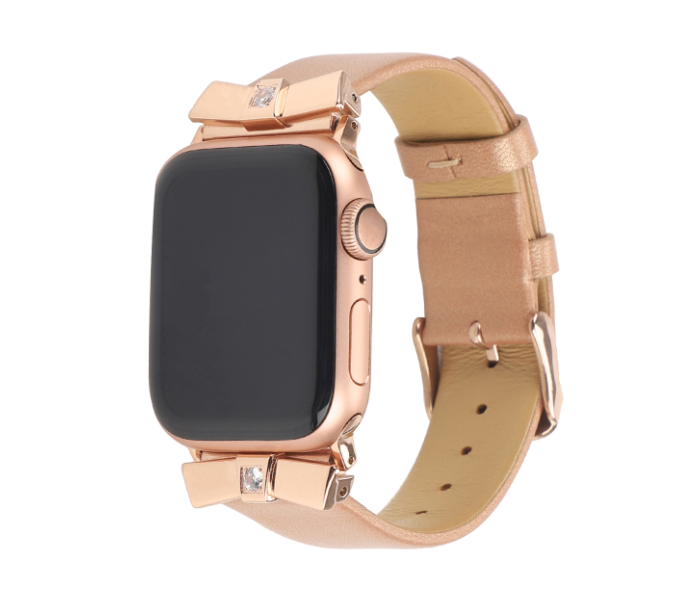 Promate SCEPTER-38ML 38mm Leather Watch Strap for Apple Watch Series - Gold - Zoom Image 2