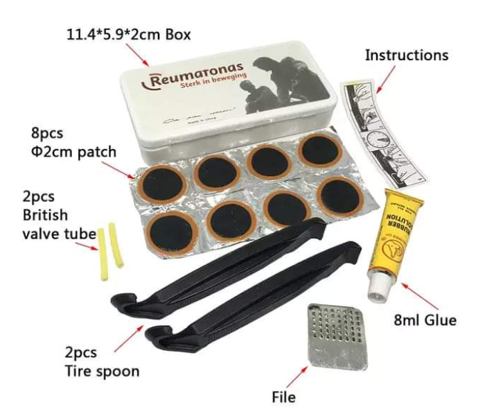 Portable Bicycle Flat Tire Repair Tool Patch Kit - Zoom Image 1