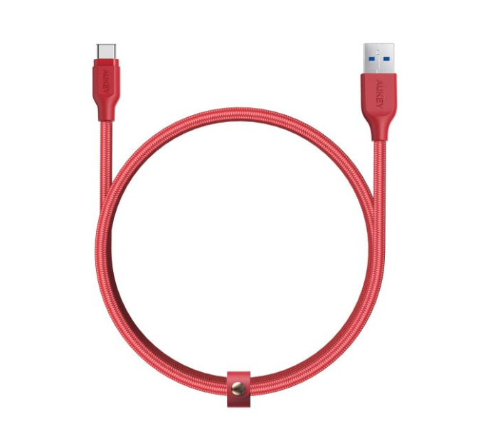 Aukey 1.2 Meter Aluminum Head USB Type C Braided Cable - Red - Zoom Image 1