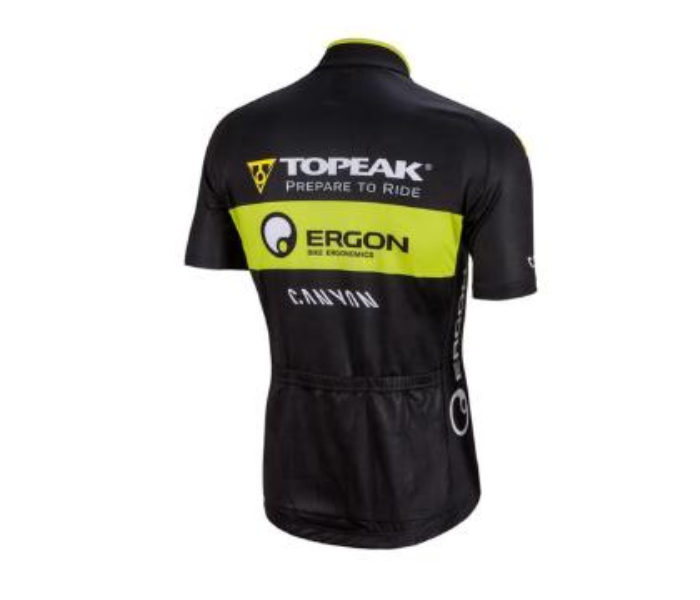 Cycling Medium Jersey Full Zip Coolmax Polyester Team Topeak Ergon Design - White and Black - Zoom Image 2