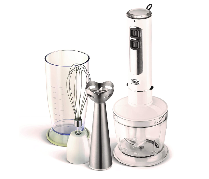 Black and Decker SB4000-B5 400W 3 in 1 Hand Blender with Chopper and Whisk - White - Zoom Image 1