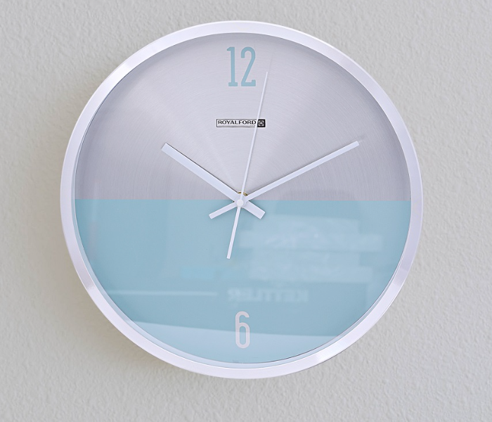 Royalford RF9277 Analog Wall Clock - Silver & Blue - Zoom Image 1