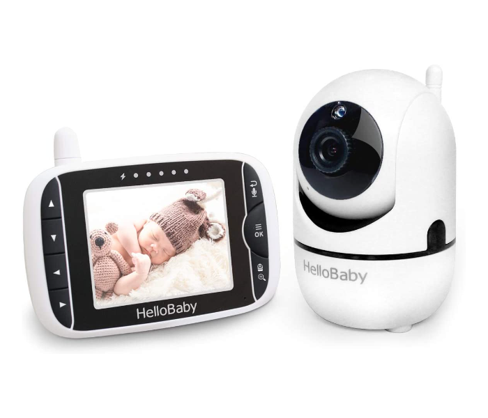 HelloBaby Video Baby Monitor with Remote Camera - White - Zoom Image