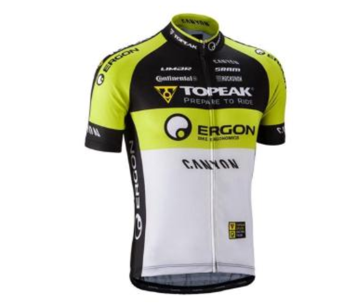 Cycling Large Jersey Full Zip Coolmax Polyester Team Topeak Ergon Design - White and Black - Zoom Image 1