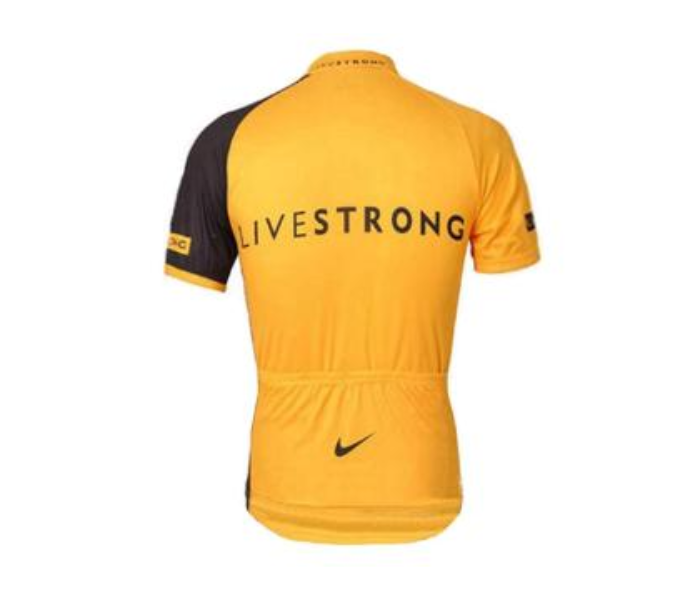 Mens Small Cycling Jersey Set Full Zip Coolmax Polyester 9D Pad Nike Livestrong Design - Black and Yellow - Zoom Image 2