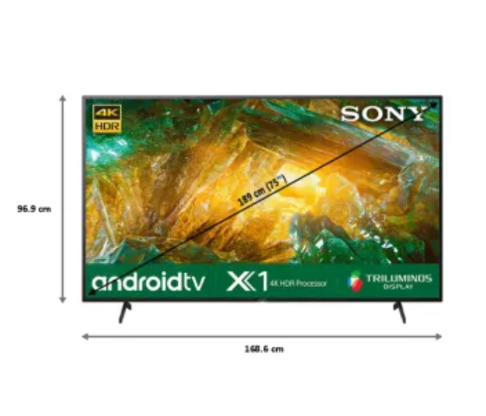 Sony KD-75X8000H 75 inch 4K Ultra HD High Dynamic Range Smart Android TV - Black - Zoom Image 2