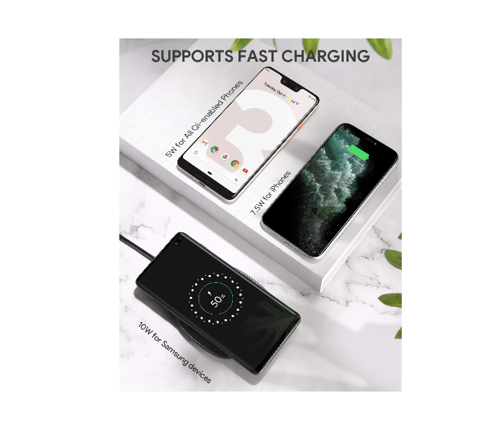 Aukey 10W Wireless Charging Pad for Qi Compatible Devices - Black - Zoom Image 2