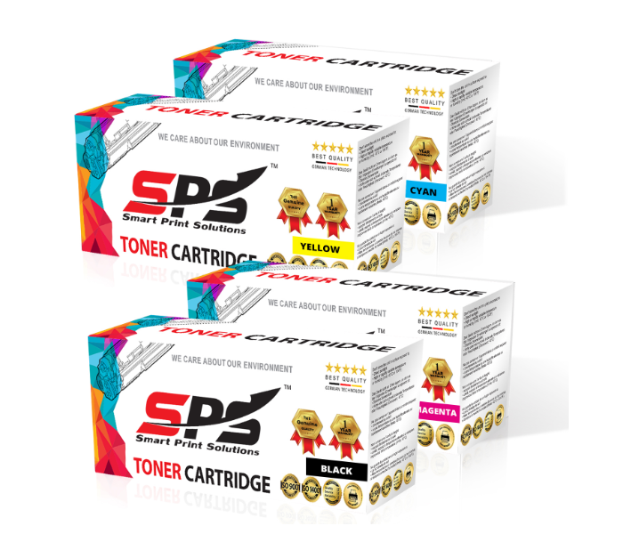 SPS Compatible Toner Cartridges CF350A CF351A CF352A CF353A CF130A Set of 4 Pack for HP Color LaserJet Pro - Black,Cyan,Yellow and Magenta - Zoom Image