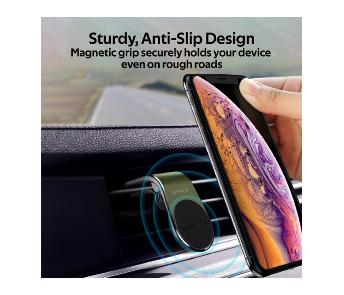 Promate AirGrip-3 AC Vent Phone Holder - Green - Zoom Image 2