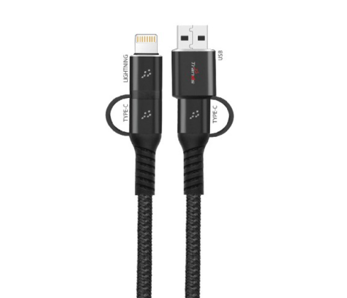 Trands TR-CA676 4 In 1 Cable USB and Type C Type C and Lightning Cable - Black - Zoom Image 1