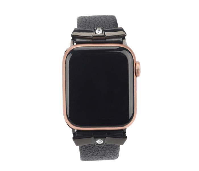 Promate SCEPTER-38ML 38mm Leather Watch Strap for Apple Watch Series - Black - Zoom Image 2