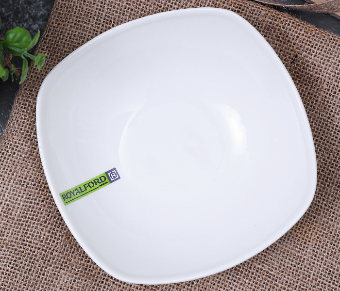 Royalford RF9255 6-inch Porcelain Ware Magnesia Square Bowl - White - Zoom Image 1