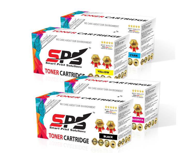 SPS Compatible Toner Cartridges Set of 4 Pack CF300A CF301A CF302A CF303A 827A for HP Color LaserJet Enterprise flow - Black,Cyan,Yellow and Magenta - Zoom Image