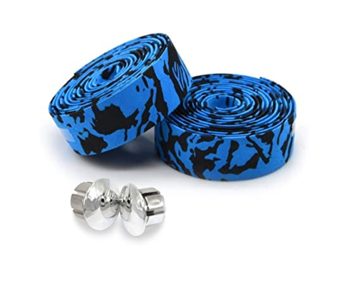 Road Bike 1 Pair Non Slip Handlebar Tape - Blue and Black - Zoom Image