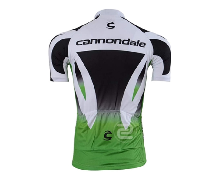 Cycling Large Jersey Full Zip Coolmax Polyester Cannondale Green Design - Black and White - Zoom Image 2