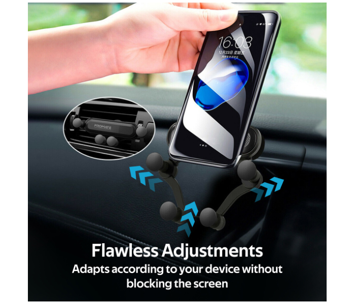 Promate Clutch AC Vent Phone Holder - Black - Zoom Image 4