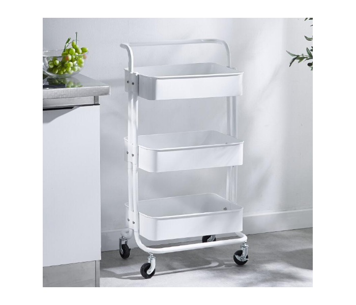 Baby Supplies Storage Rack with Rolling Wheel - White - Zoom Image