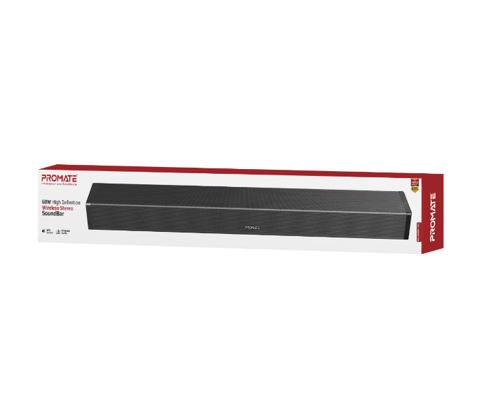 Promate BluesBar-60 60W Bluetooth Soundbar with Remote Control - Black - Zoom Image 7