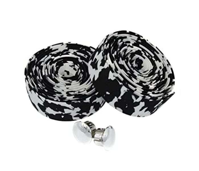 Road Bike 1 Pair Non Slip Handlebar Tape  - White and Black - Zoom Image