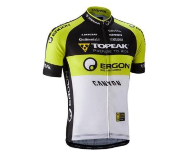 Cycling Extra Large Jersey Full Zip Coolmax Polyester Team Topeak Ergon Design - White and Black - Zoom Image 1