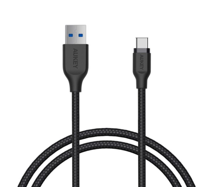 Aukey 1.2 Meter Aluminum Head USB Type C Braided Cable - Black - Zoom Image 2