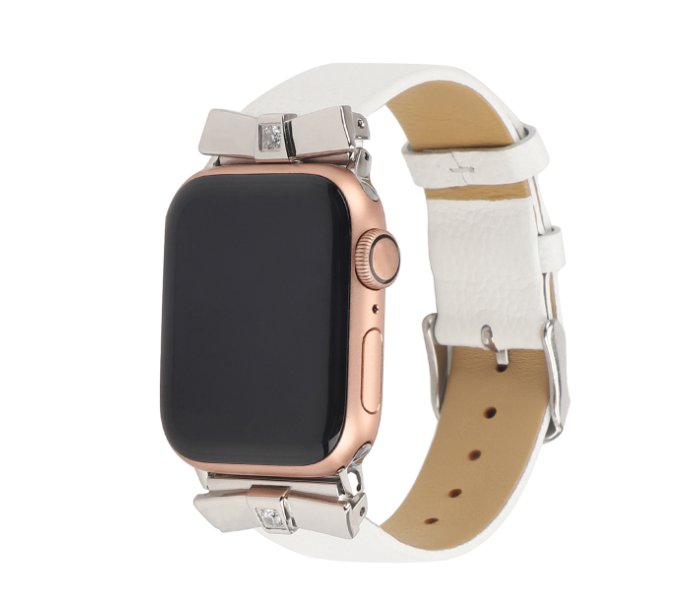 Promate SCEPTER-38SM 38mm Leather Watch Strap for Apple Watch Series - White - Zoom Image 3